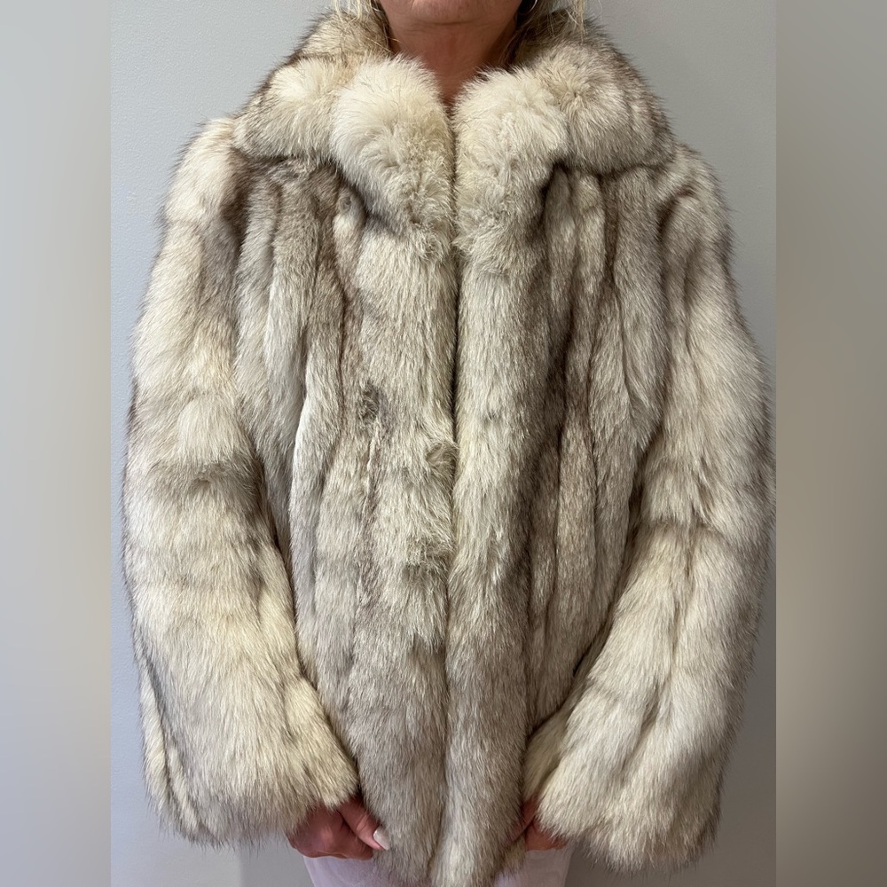 Natural Blue Fox Fur Coat size 6